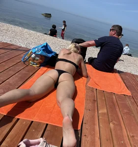 Sexy beach and poolside girls in swimsuits, mostly candid