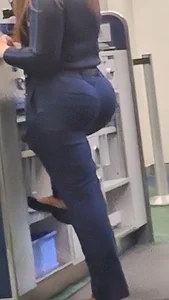 Sexy fat ass flight worker