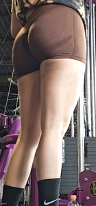 Ass in brown short