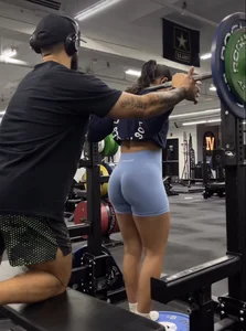 Gym Babe in Blue Shorts