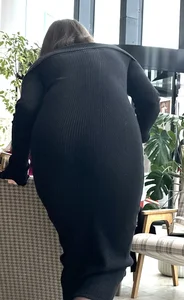 Brunette college girl with a perfect ass in a very tight dress