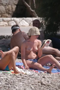 Nude girls on a beach in Hvar, Croatia