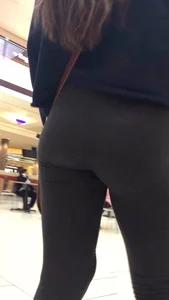 Small Hot Booty in Tights Mall Closeup