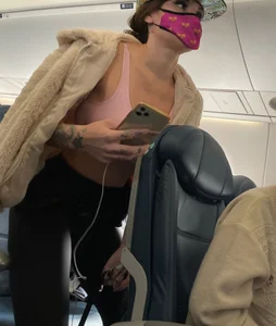 Tight slut with serious pokies at the airport