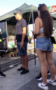 cute latina showing cheeks !!!
