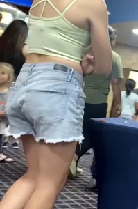 Skinny teens in the arcade