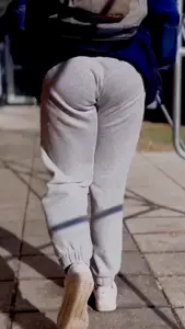 Petite Brunette College Girl In Sweatpants