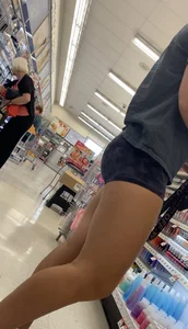 Bubble butt in tight little shorts