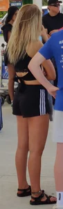 Tight blondie with nice legs and ass in Cancun