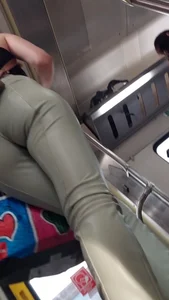 She noticed my Cam?! 2 Ukraine Girls! Latex green tight pants! Super Ass! Looking in Cam!