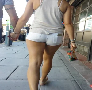 Perfect Booty in Very Tight WHITE SHORTS (OC)