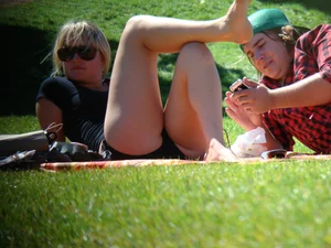 Bunch of sexy girls upskirted at parks showing their panties and asses