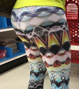 Milf shopping at Target in patterned leggings