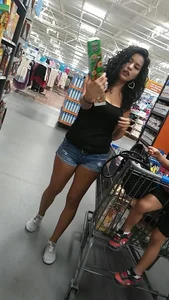 Hot Latina milf in short shorts