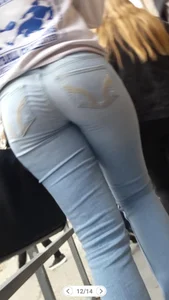 Gorgeous Hot Candid Butt And Legs in Tight Blue Jeans Street Creepshots Collection