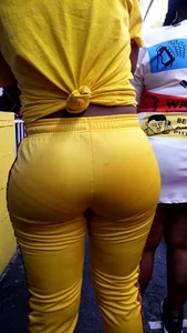 Ebony showing VPL in outfit