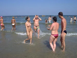 Nude beach and topless girls