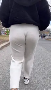 Jiggly Booty In Grey Sweats Walking Around