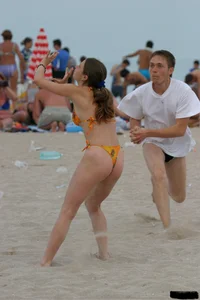 Beach voyeur babes in bikinis, thongs and topless