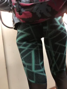 Hot Ass in Green Yoga Pants in Subway Train Closeup