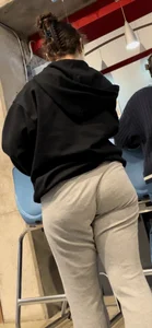 More Shots Of The Somewhat Jiggly College Girl In Loose Grey Sweats
