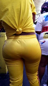Ebony showing VPL in outfit
