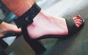Closeups of candid girls' legs in various shoes