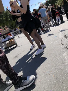 Carnival girls wearing pantyhose, spandex shorts, stockings, skirts and other outfits