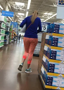 Pink patterned leggings ass at Walmart