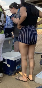 Latina Showing Cheeks at Baseball (Not OC)