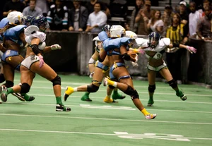 Sexy female football players with hot bodies