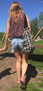 Milf booty in denim shorts