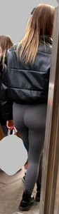 Perfect PAWG in tight grey leggings
