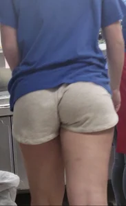 Hot Ass in Shorts and Thin Legs Closeup Candid Photos