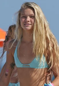 Josie Canseco in light blue bikini in Miami in 2014