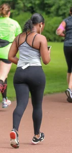 Candid track girls and runners