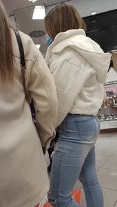 Nice jeans ass in the waiting line