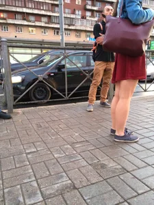 Nice Girl With Hot Legs On a Bus Stop Creepshots Gallery