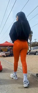 Slim latina perfect body in orange leggings [oc]