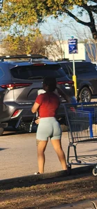 (VPL) ASIAN with BIG BOOTY in TEAL SPANDEX SHORTS