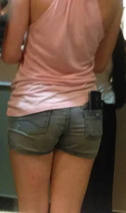 Jean Short Shorts in Taco Bell
