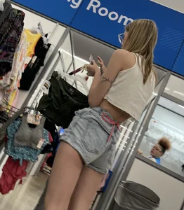 SKINNY girl in shorts