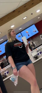 Thick blonde in jean shorts. O/C