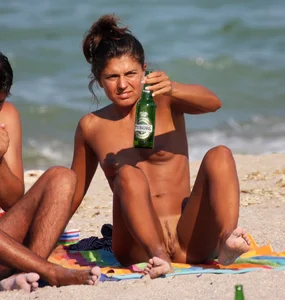 Nude beach and topless girls