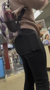 Smiley College Girl In Black Leggings
