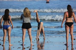 Mix of candid girls at the beach and in bikinis