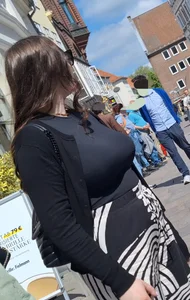 Brunette cutie with huge tits