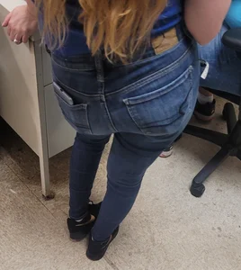 Blonde Coworker in tight jeans. Round 4