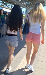 Hot busty asian with bonus blonde friend with amazing ass