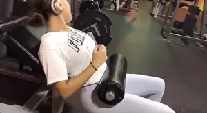 Sexy brunette gym girl in different leggings with a nice ass